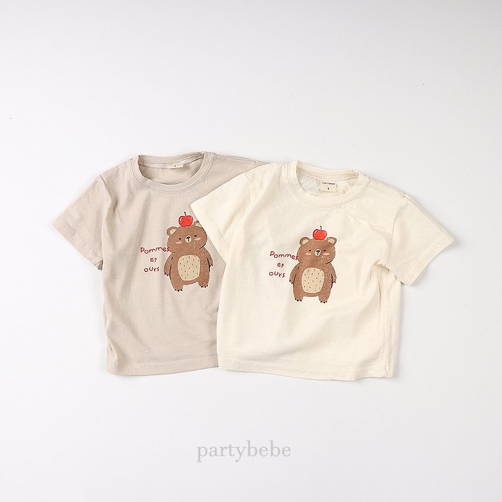 Party Kids - Korean Baby Fashion - #babyootd - Apple Bear Tee