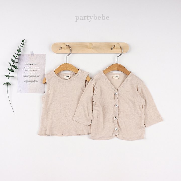Party Kids - Korean Baby Fashion - #babyootd - Linen Cardigan Set - 12