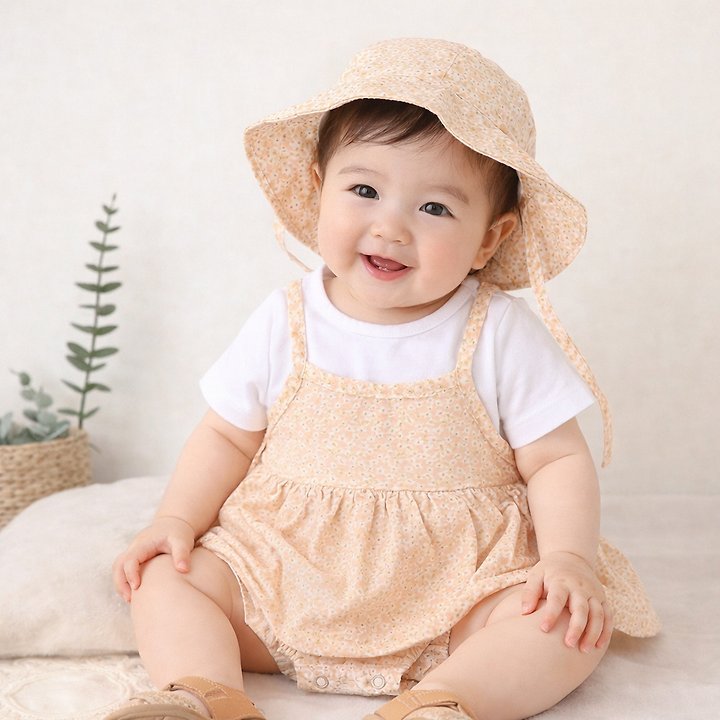 Party Kids - Korean Baby Fashion - #babyoutfit - Bebe Chouchou Set (with Bucket Hat) - 2