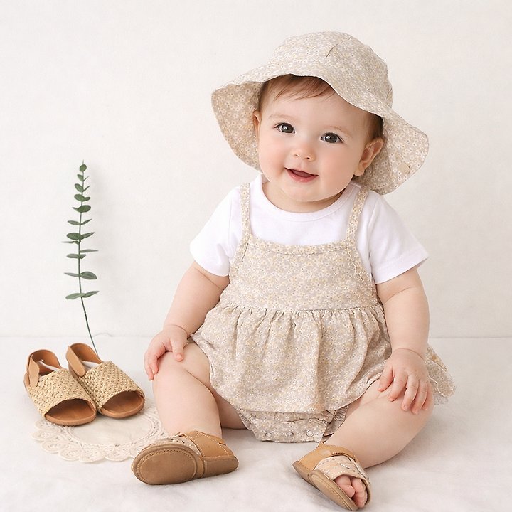 Party Kids - Korean Baby Fashion - #babyoutfit - Bebe Chouchou Set (with Bucket Hat) - 3
