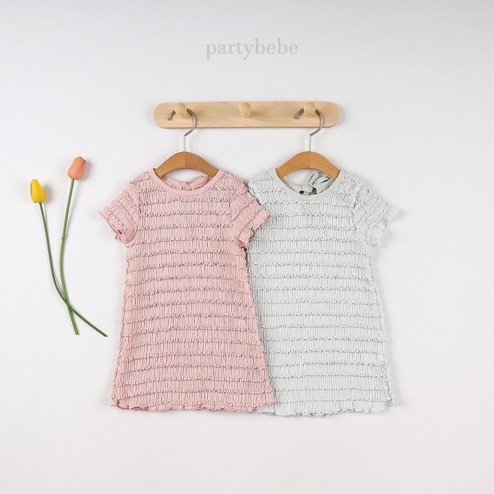 Party Kids - Korean Baby Fashion - #babyoutfit - Shirring One-piece - 11