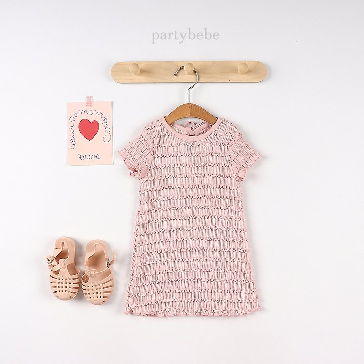 Party Kids - Korean Baby Fashion - #babyoutfit - Shirring One-piece - 12