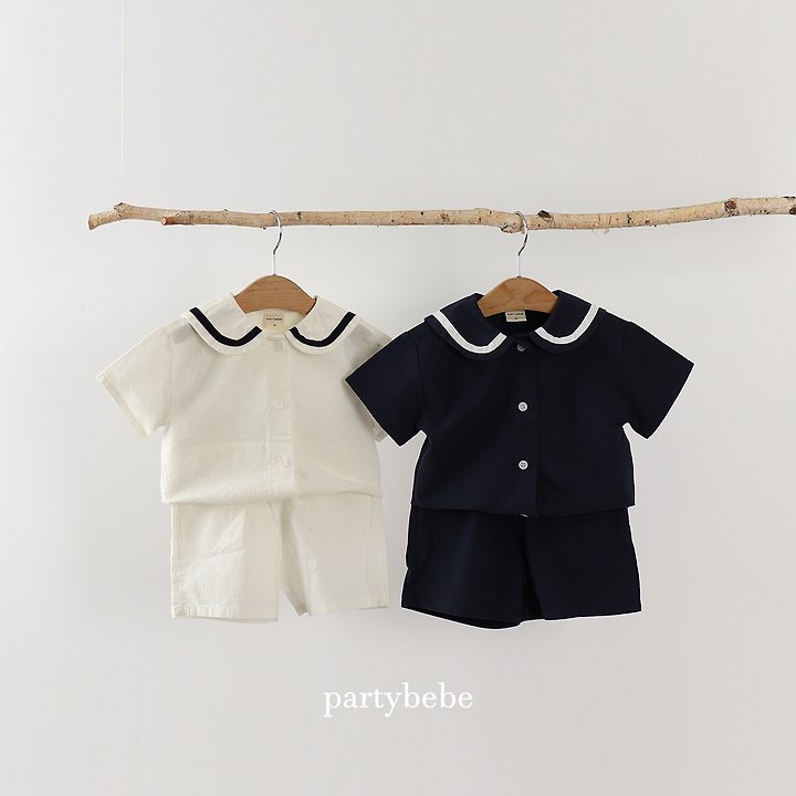 Party Kids - Korean Baby Fashion - #babyoutfit - Marine Set