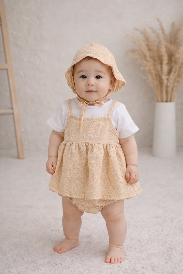 Party Kids - Korean Baby Fashion - #babyoutfit - Bebe Chouchou Set (with Bucket Hat) - 4