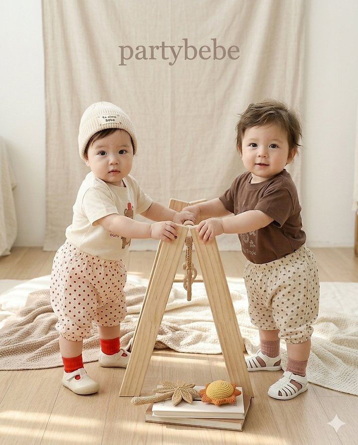 Party Kids - Korean Baby Fashion - #babyoutfit - Apple Bear Tee - 4