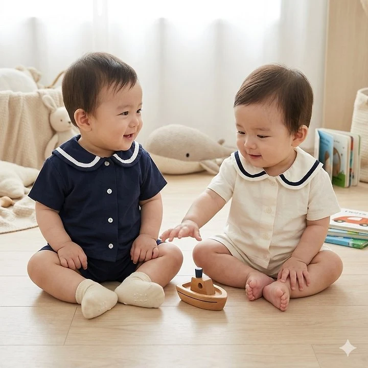 Party Kids - Korean Baby Fashion - #onlinebabyboutique - Marine Set - 3