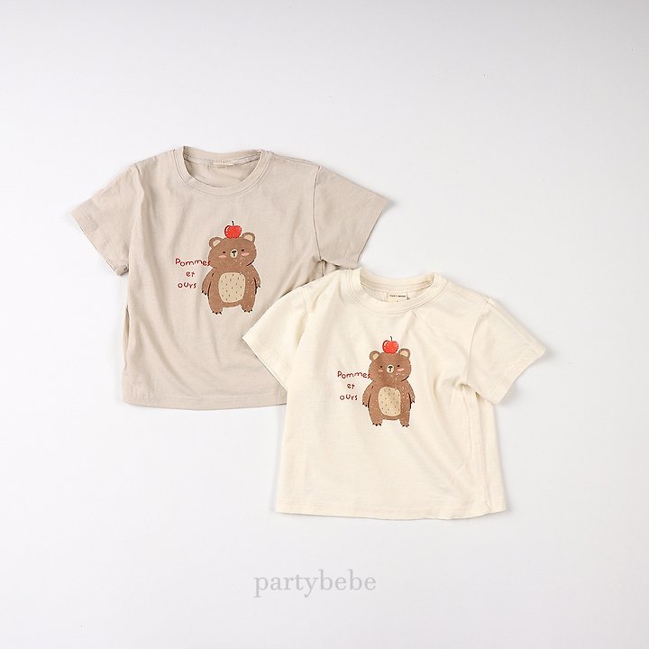 Party Kids - Korean Baby Fashion - #onlinebabyshop - Apple Bear Tee - 6