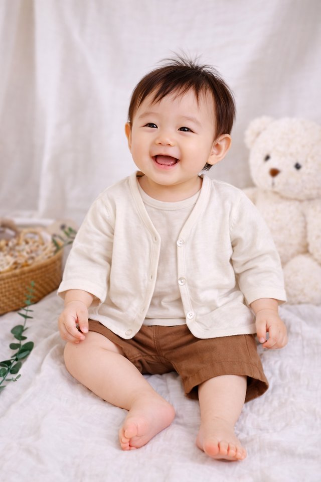 Party Kids - Korean Baby Fashion - #smilingbaby - Linen Cardigan Set - 3
