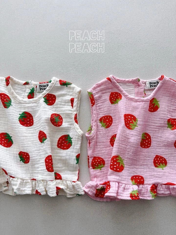 Peach Peach - Korean Children Fashion - #childofig - Strawberry Blouse - 4