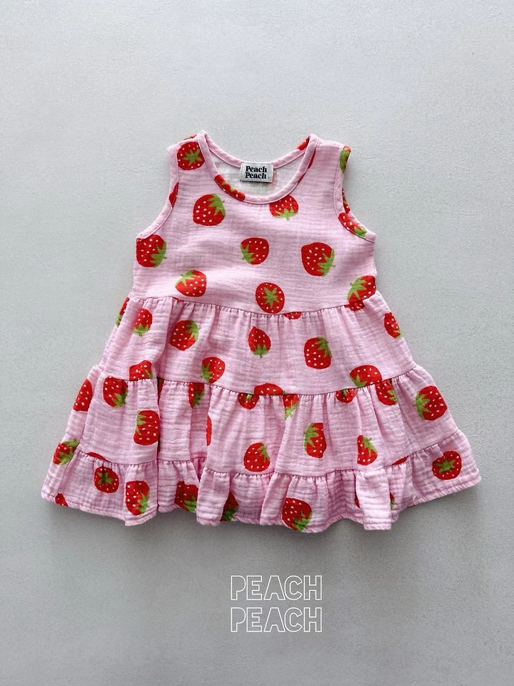 Peach Peach - Korean Children Fashion - #childrensboutique - Strawberry One-piece - 4
