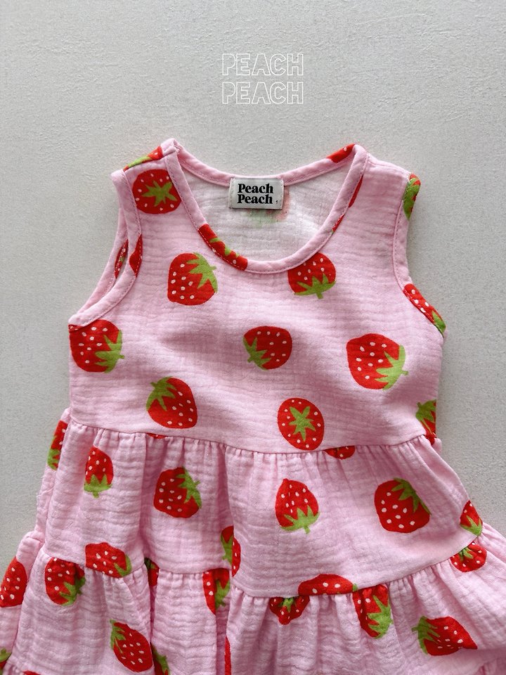 Peach Peach - Korean Children Fashion - #discoveringself - Strawberry One-piece - 5