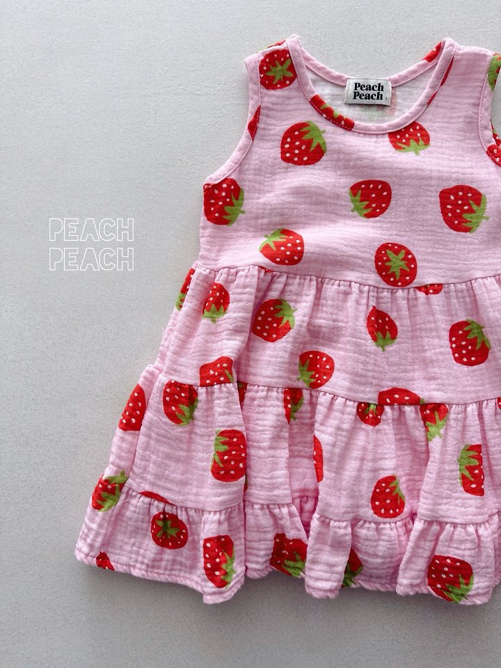 Peach Peach - Korean Children Fashion - #fashionkids - Strawberry One-piece - 6