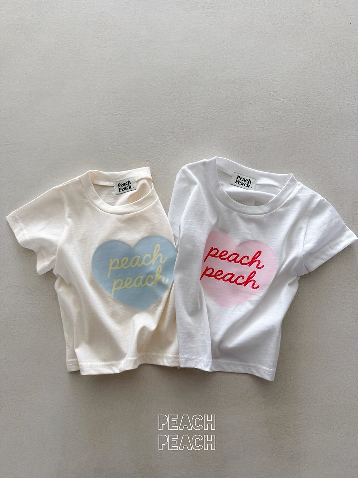Peach Peach - Korean Children Fashion - #kidsshorts - Peach Tee