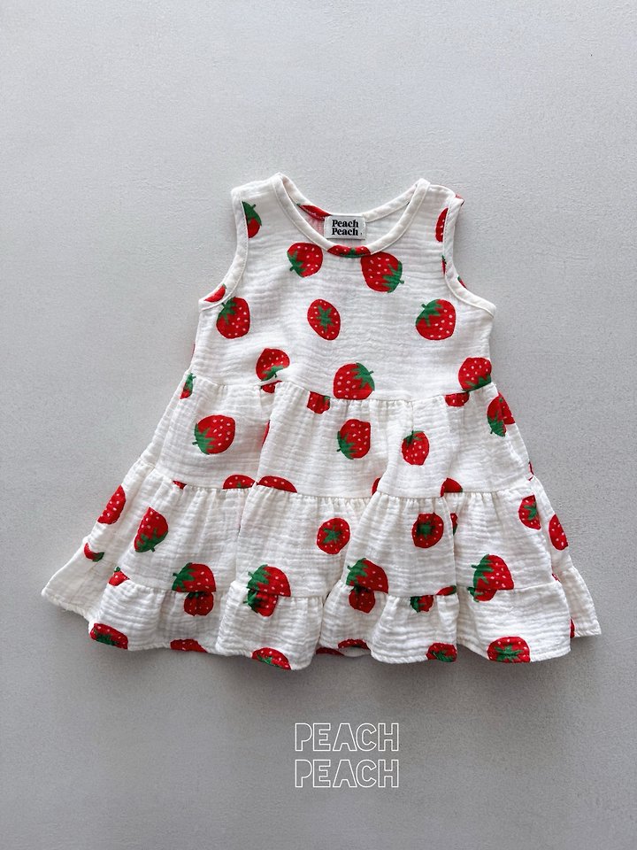 Peach Peach - Korean Children Fashion - #kidsshorts - Strawberry One-piece - 7
