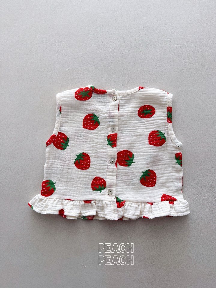 Peach Peach - Korean Children Fashion - #kidsstore - Strawberry Blouse - 9