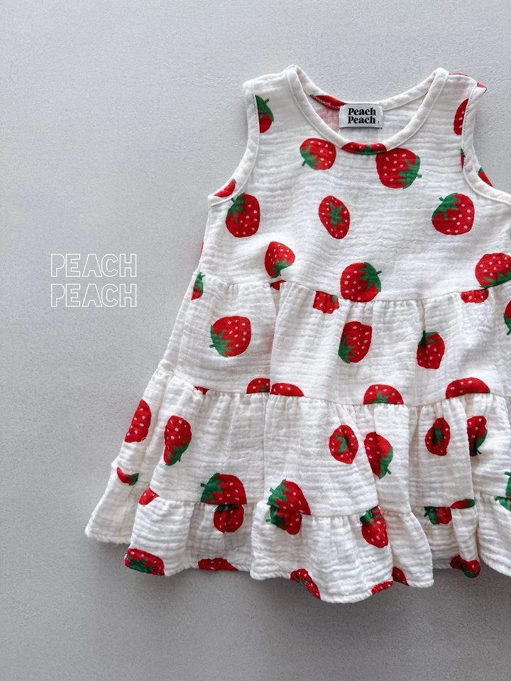 Peach Peach - Korean Children Fashion - #kidsstore - Strawberry One-piece - 8