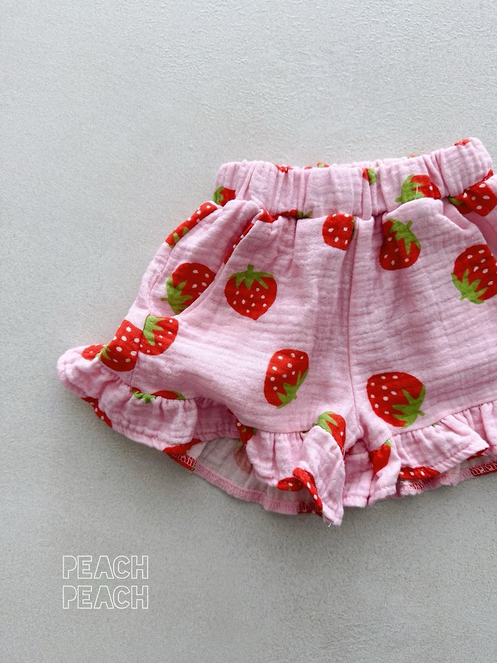 Peach Peach - Korean Children Fashion - #littlefashionista - Strawberry Pants - 8