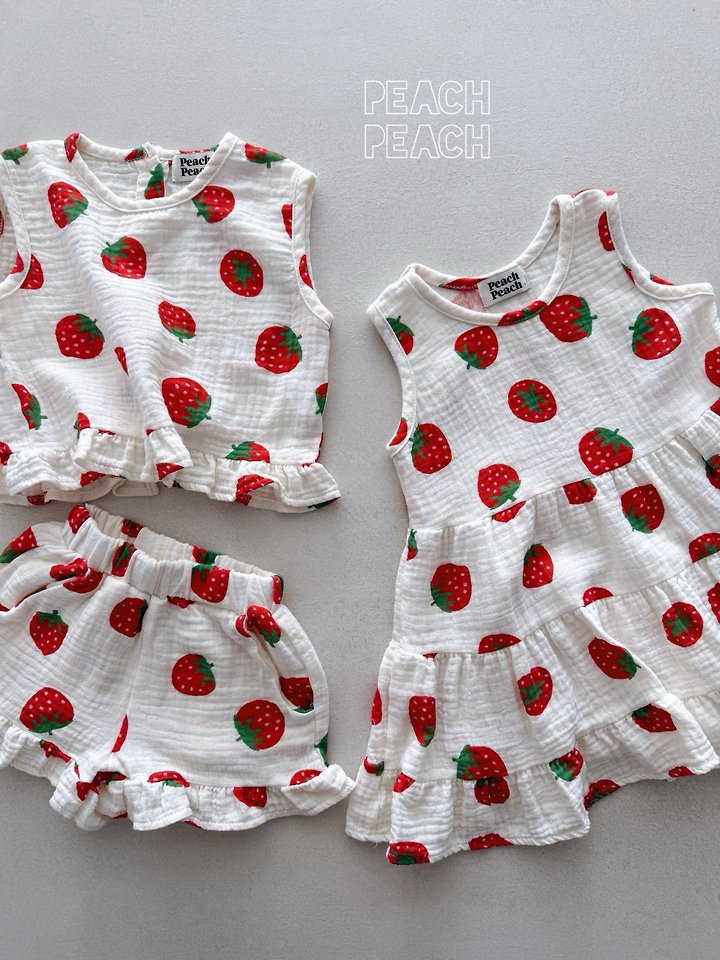 Peach Peach - Korean Children Fashion - #littlefashionista - Strawberry One-piece - 11