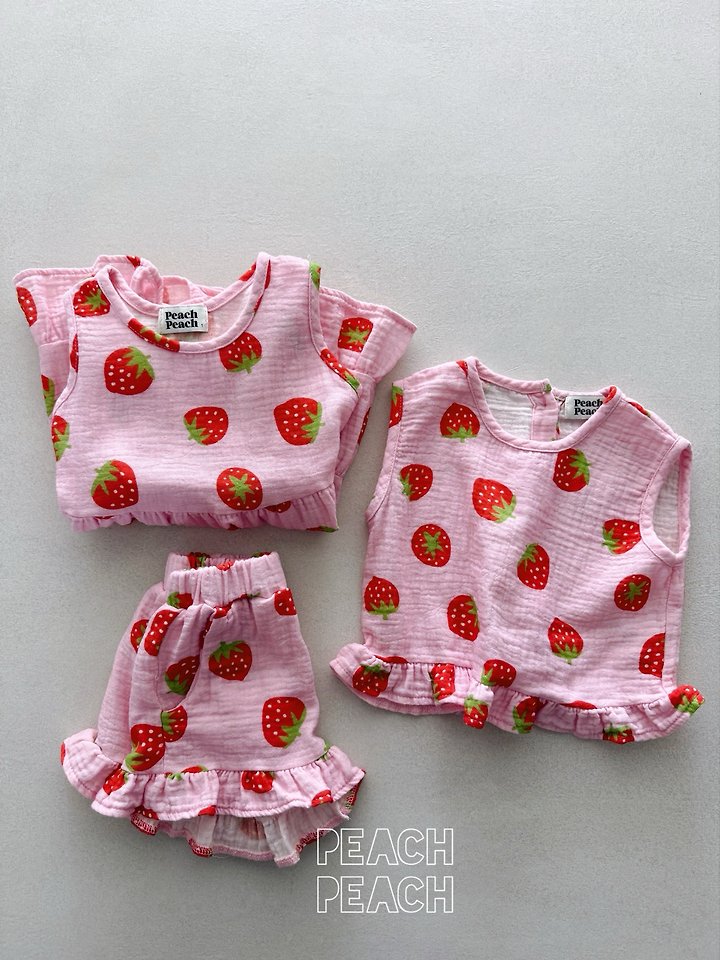Peach Peach - Korean Children Fashion - #minifashionista - Strawberry Pants - 10