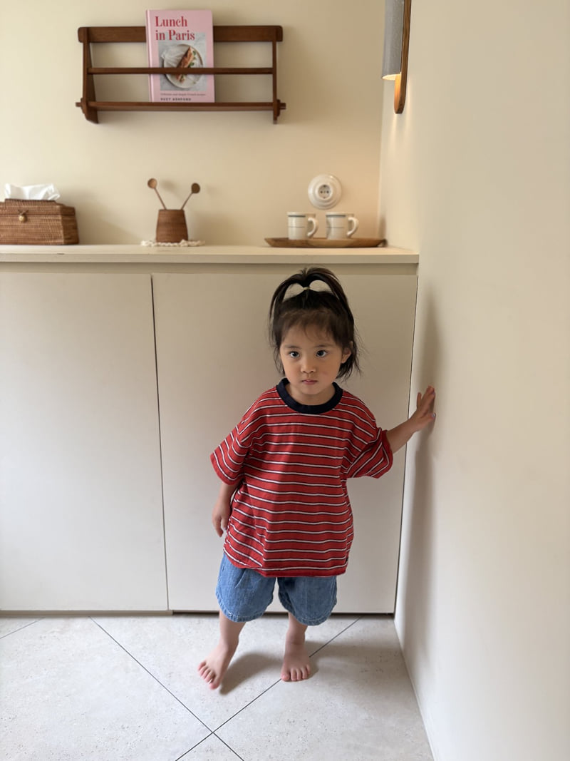 Pepper - Korean Children Fashion - #childofig - Stripe Short Sleeve Tee - 4