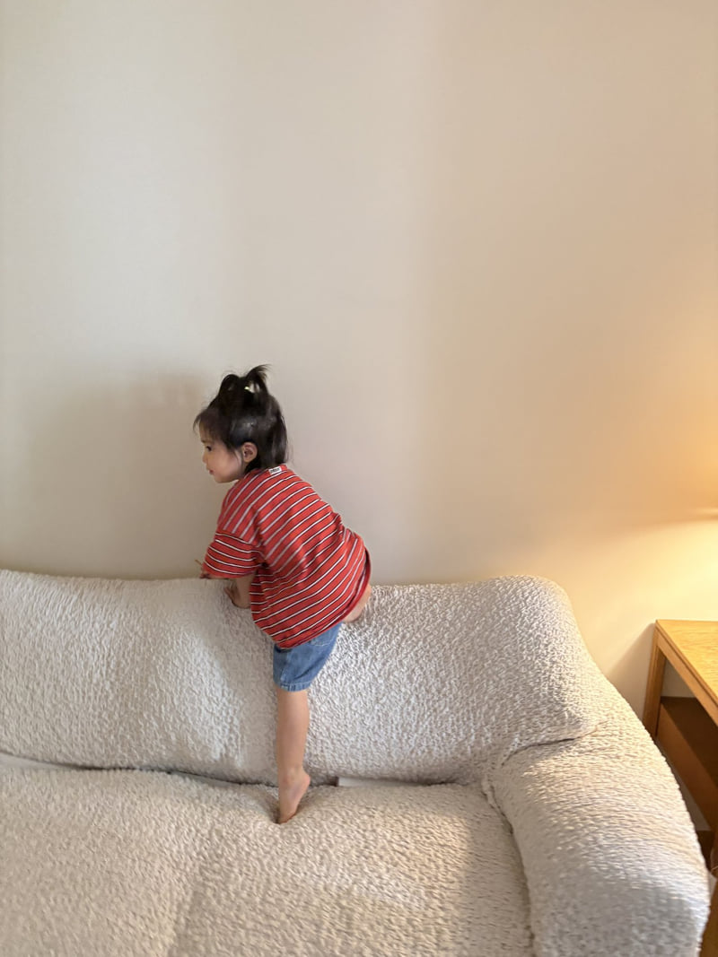 Pepper - Korean Children Fashion - #designkidswear - Stripe Short Sleeve Tee - 5