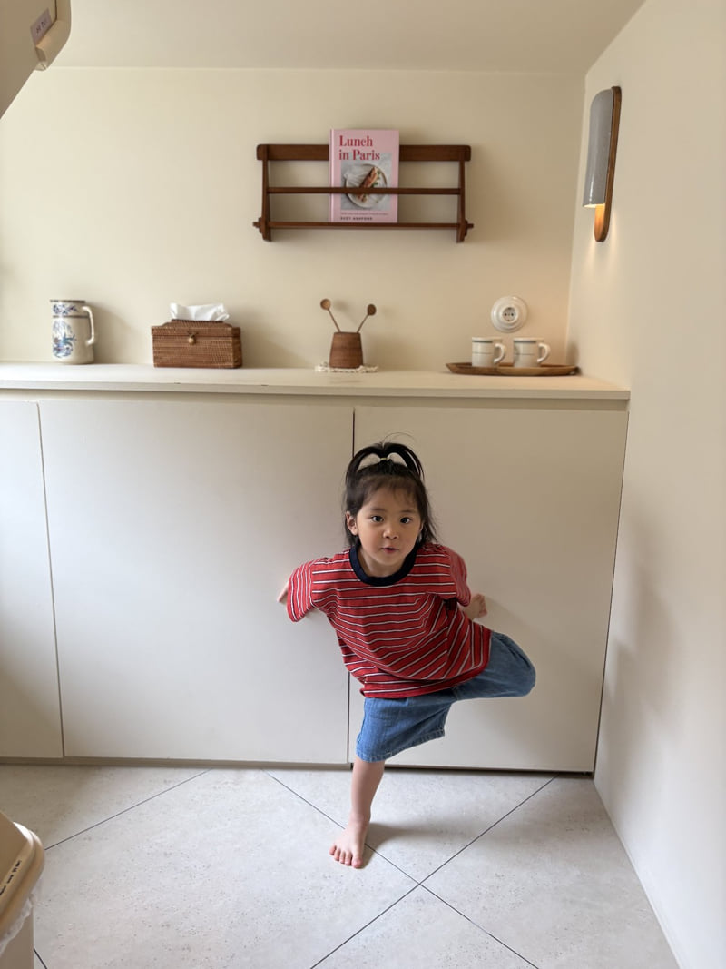 Pepper - Korean Children Fashion - #fashionkids - Stripe Short Sleeve Tee - 7