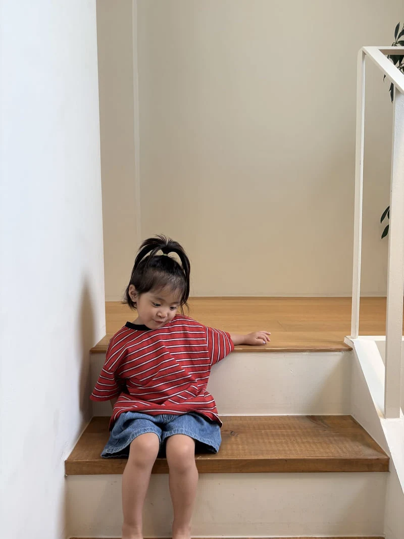 Pepper - Korean Children Fashion - #littlefashionista - Stripe Short Sleeve Tee - 12