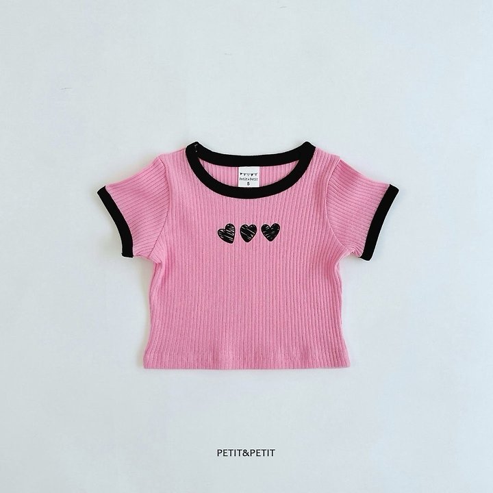 Petit & Petit - Korean Children Fashion - #Kfashion4kids - Heart Crop Tee - 3