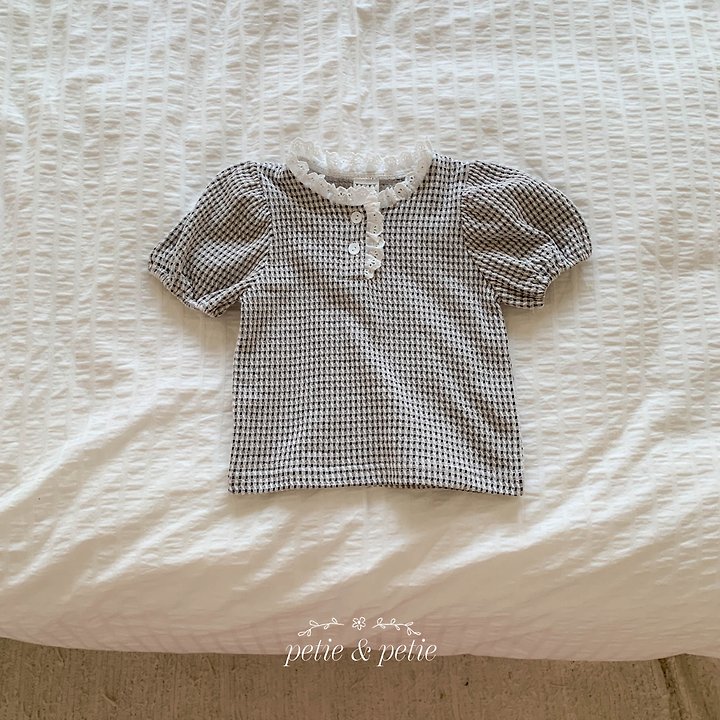 Petit & Petit - Korean Children Fashion - #childofig - Check Puff Tee - 9