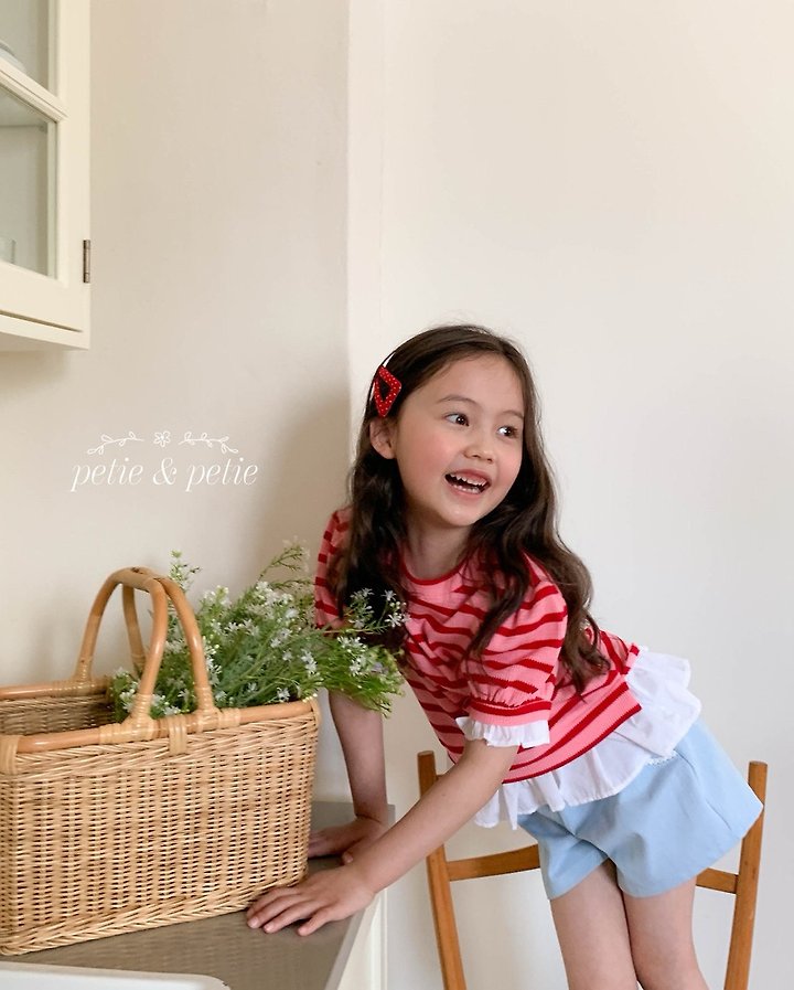 Petit & Petit - Korean Children Fashion - #childofig - Nine Stripe Frill Sweatshirt - 5