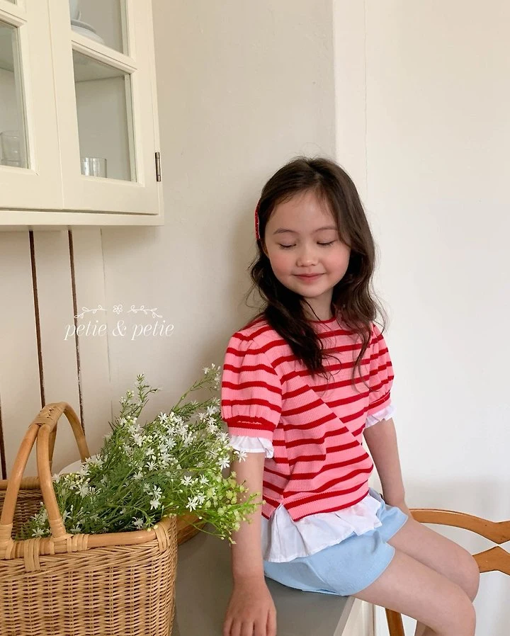 Petit & Petit - Korean Children Fashion - #childofig - Nine Stripe Frill Sweatshirt - 6