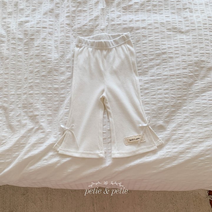 Petit & Petit - Korean Children Fashion - #childofig - Ribbed Ribbon Flare Pants - 3