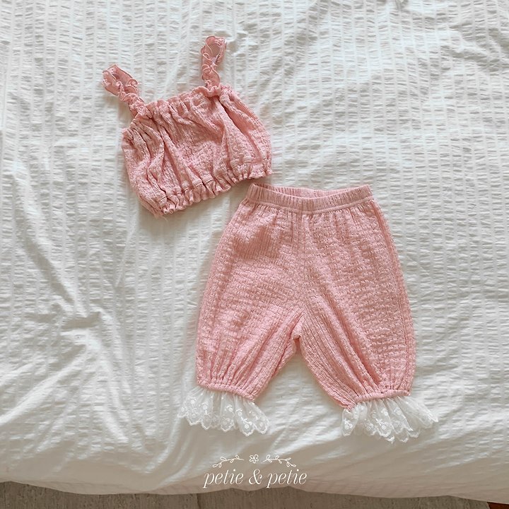 Petit & Petit - Korean Children Fashion - #stylishchildhood - Popcorn Lace Jogger Pants - 4
