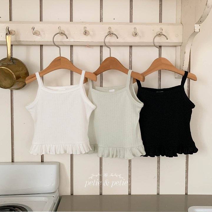 Petit & Petit - Korean Children Fashion - #childofig - Eyelet Frill Sleeveless