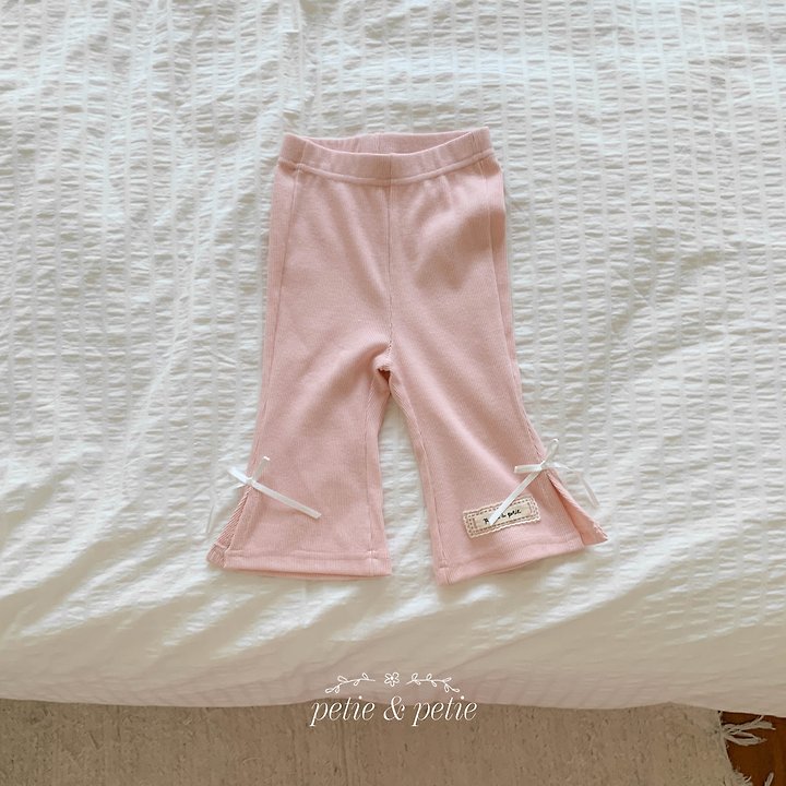 Petit & Petit - Korean Children Fashion - #childofig - Ribbed Ribbon Flare Pants - 4