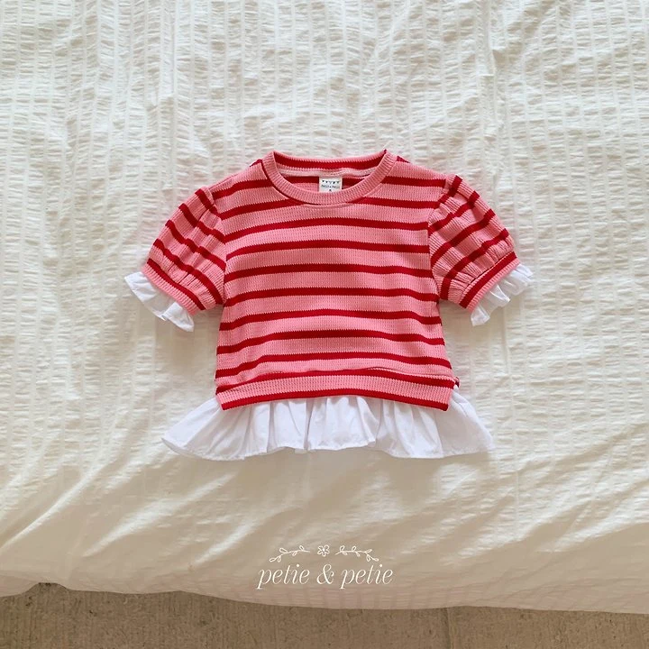 Petit & Petit - Korean Children Fashion - #designkidswear - Nine Stripe Frill Sweatshirt - 8
