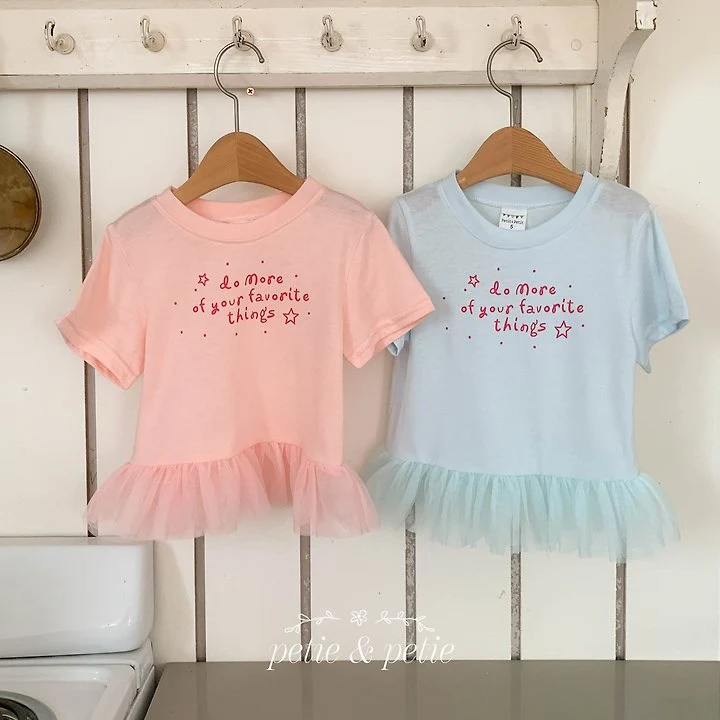 Petit & Petit - Korean Children Fashion - #kidsshorts - Berry Sheer Frill Tee - 6