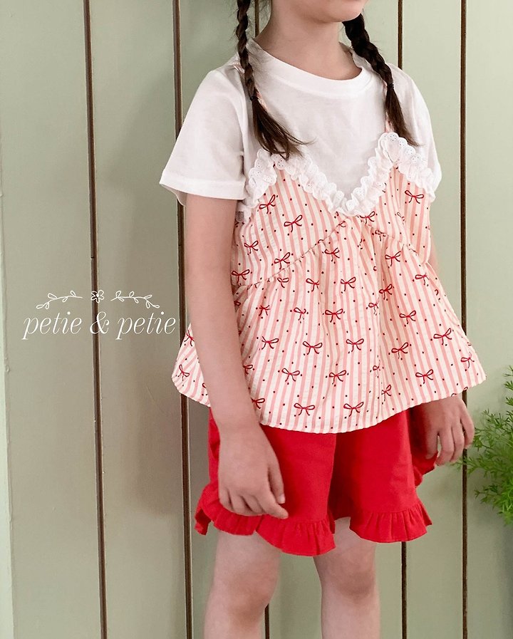 Petit & Petit - Korean Children Fashion - #kidsshorts - Ribbon Bustier - 5