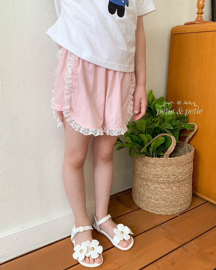Petit & Petit - Korean Children Fashion - #kidsshorts - Powder Lace Pants - 8