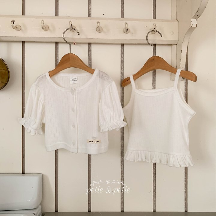 Petit & Petit - Korean Children Fashion - #kidsshorts - Eyelet Frill Sleeveless - 6