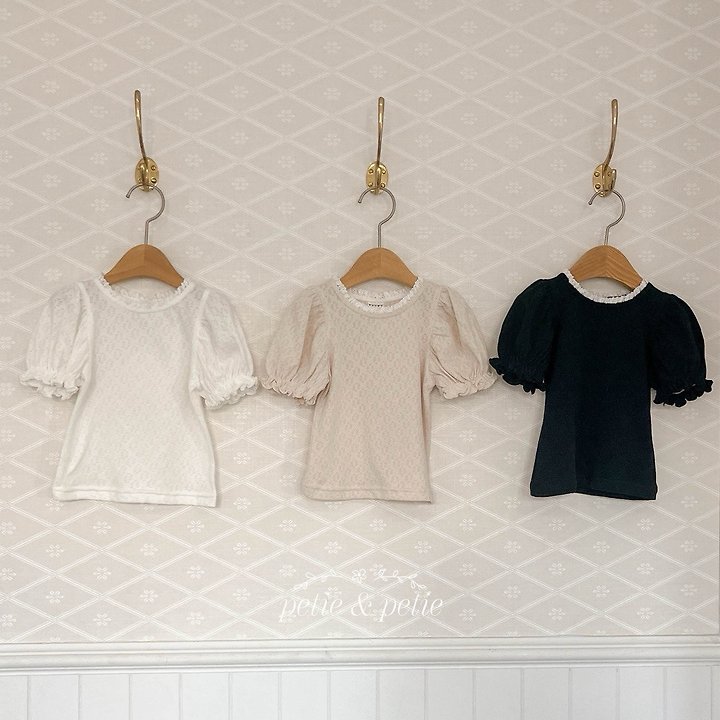Petit & Petit - Korean Children Fashion - #kidsshorts - Rosy Lace Tee