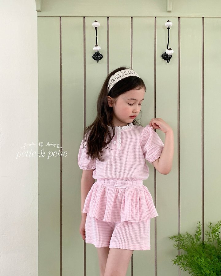 Petit & Petit - Korean Children Fashion - #kidsstore - Check Puff Tee - 2