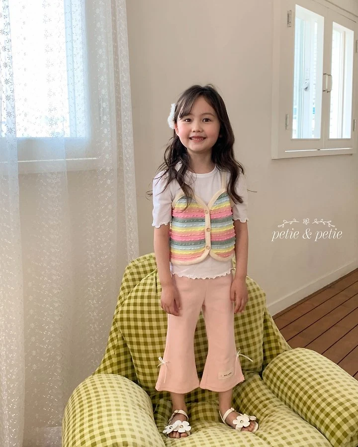 Petit & Petit - Korean Children Fashion - #kidsstore - Ribbed Ribbon Flare Pants - 9