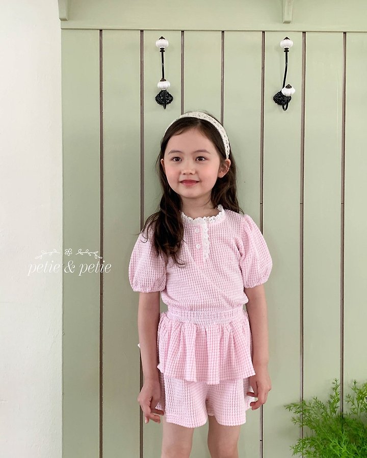 Petit & Petit - Korean Children Fashion - #littlefashionista - Check Puff Tee - 5