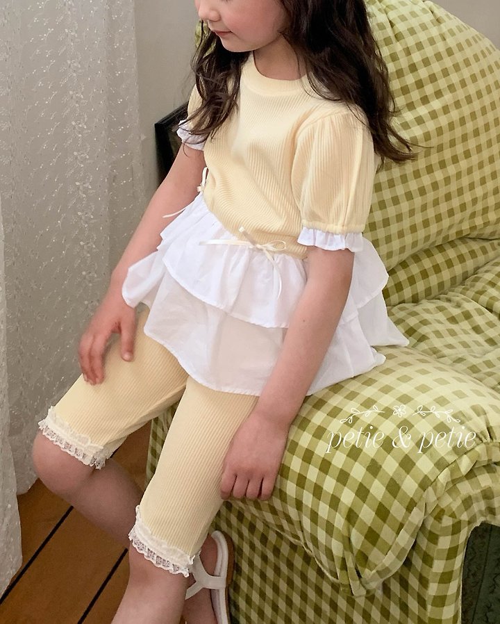 Petit & Petit - Korean Children Fashion - #littlefashionista - 5-Length Ribbed Lace Leggings - 9