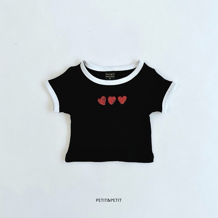 Petit & Petit - Korean Children Fashion - #Kfashion4kids - Heart Crop Tee - 4