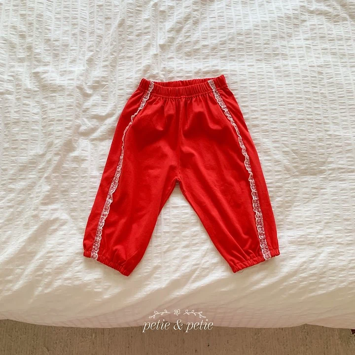 Petit & Petit - Korean Children Fashion - #magicofchildhood - Vanilla Lace Jogger Pants - 2