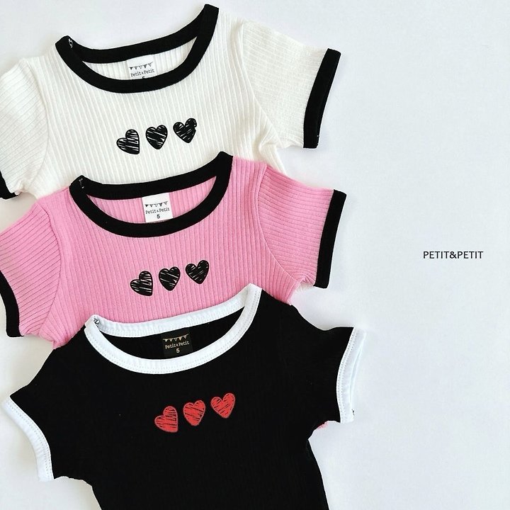 Petit & Petit - Korean Children Fashion - #magicofchildhood - Heart Crop Tee - 5
