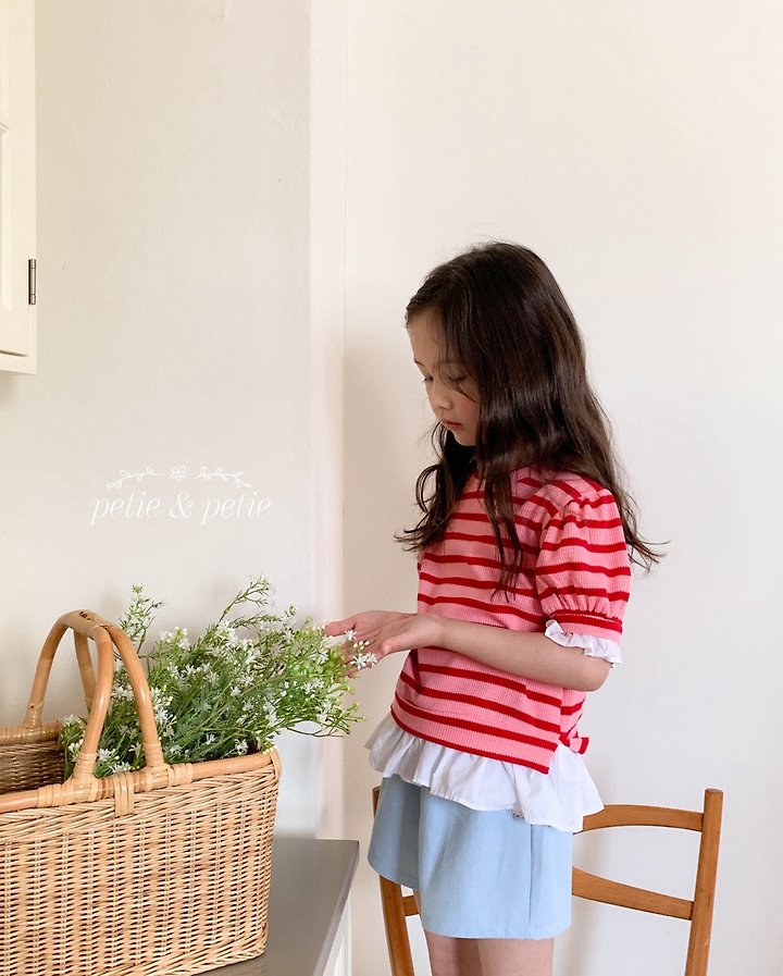 Petit & Petit - Korean Children Fashion - #minifashionista - Nine Stripe Frill Sweatshirt - 3