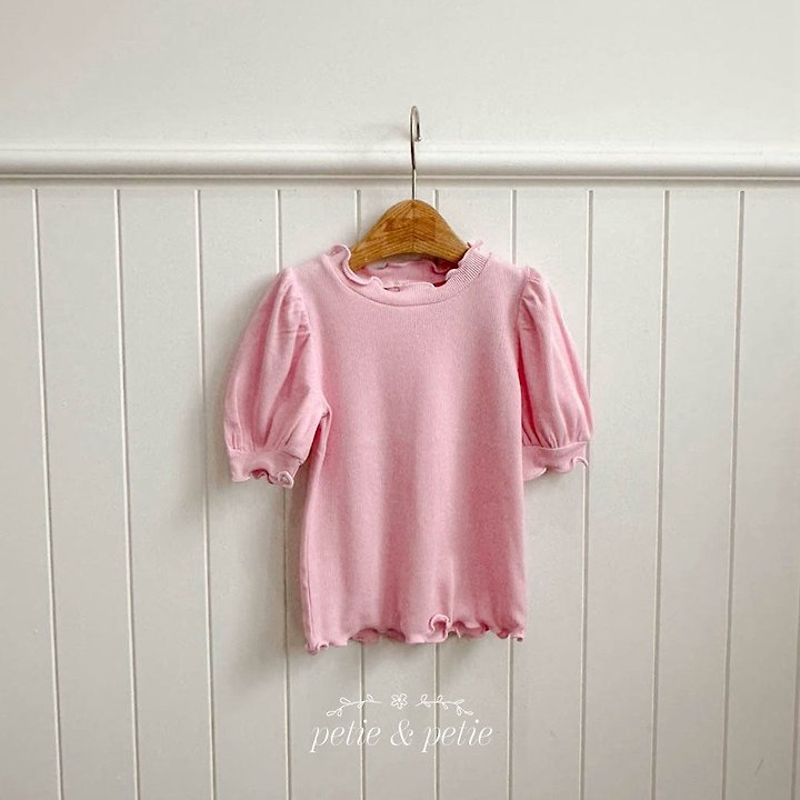 Petit & Petit - Korean Children Fashion - #magicofchildhood - Puff Ribbed Tee - 4